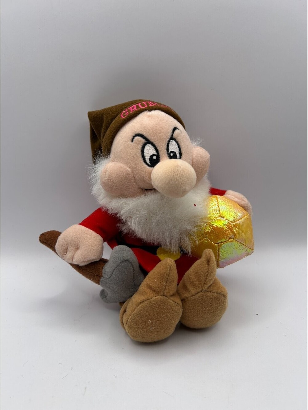 Disney Grumpy Dwarf Mini Bean Bag Plush 8in Snow White Pickaxe Jewel Collectible